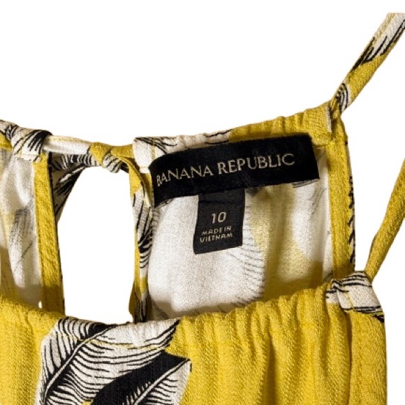 Banana Republic Floral Halter Tiered Maxi Dress Tropical Floral Yellow size 10 - Picture 4 of 9